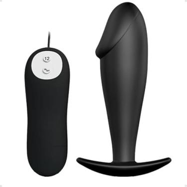 Imagem de Plug Anal Vibratório em Silicone, 12 Modos de Vibração, Toque Suave e Flexível, Recarregável com Pilhas AAA – Conforto e Estimulação