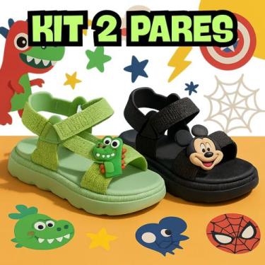 Imagem de Kit 2 Pares Sandália Papete Infantil Baby Masculina Anatômica Macia La