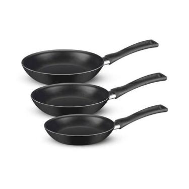 Imagem de Kit de Frigideira Antiaderente Rochedo Basic C/3 PÇS 18CM 20CM E 24CM 