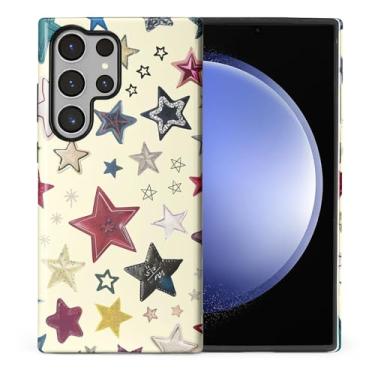 Imagem de ilikediy Capa para Samsung Galaxy S24 Ultra, HL2 Estética Cor Estrelas Híbridas 2 Camadas Capa Rígida Silicone Design Padrão Capa Protetora