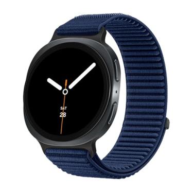 Imagem de Pulseira esportiva de nylon compatível com Samsung Galaxy Watch 8 de 40 mm/44 mm, pulseira de substituição macia ajustável 2025 para Galaxy Watch 8 Classic de 46 mm, mulheres e homens (azul azure)