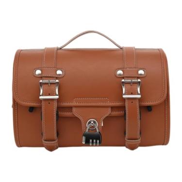 Imagem de MotiveTech Bolsa Traseira para Motocicleta, Bolsa de Assento Traseiro, Acessórios à Prova D'água, Bagagem Universal para Viagem, Bagageiro Traseiro, Porta-ma, Marrom