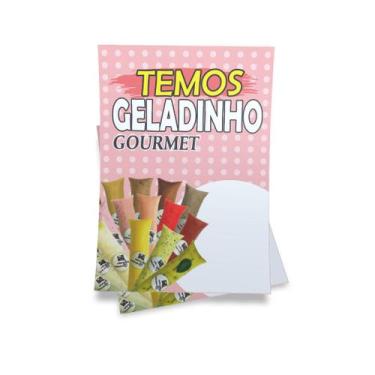 Imagem de Kit 3 Placas sinalização 15x21cm EM PVC PL(152) - Tema: Geladinho 15x2