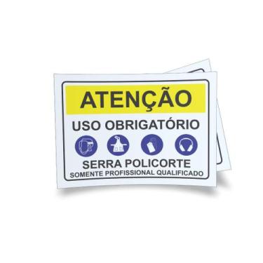 Imagem de Kit 3 Placas sinalização 15x21cm EM PVC PL(1036) - Tema: Obras Equipam