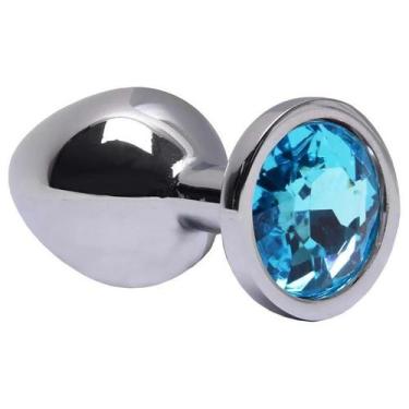 Imagem de Plug Anal de Metal Tamanho M com Jóia Redonda Dilatador Anal Feminio e