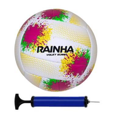Imagem de Bola volei rainha sunny + bomba de ar, Branco
