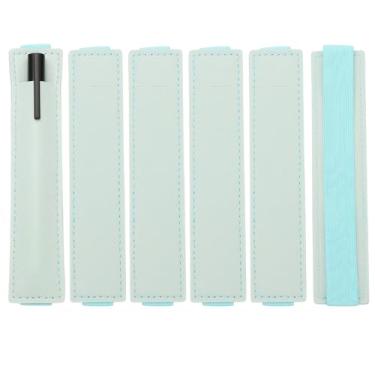 Imagem de PATIKIL 6 peças de suporte elástico para caneta para notebook, suporte ajustável, 1 suporte de caneta de couro sintético para agenda, agenda de livros, azul claro