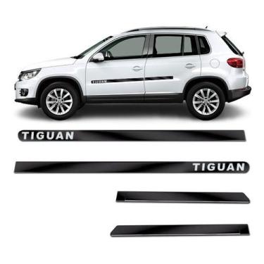 Imagem de Kit Friso Lateral Personalizado Largo Preto Tiguan 2009 a 2023 Adesivo