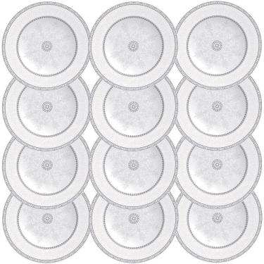 Imagem de 12 Pratos Sobremesa Tramontina Gabrielle em Porcelana Decorada 21 cm 96011006