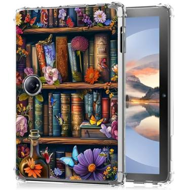 Imagem de HEAKIERG Capa transparente para OnePlus Pad 2 / OnePlus Pad Pro 12,1 polegadas lançado em 2024, capa protetora de silicone TPU transparente à prova de choque para OnePlus Pad 2 2024, livro de flores