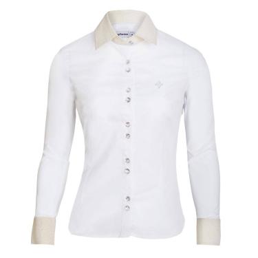 Imagem de Camisa Social Feminina Manga Longa Camisete Slim Branca G