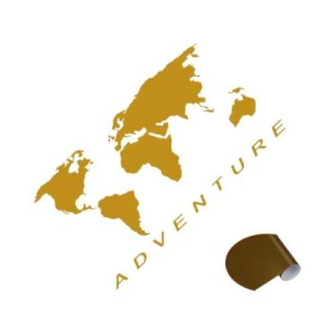 Imagem de Adesivo Gráfico Para Carro Edição Aventura Mapa Mundi Para Van SUV Cam