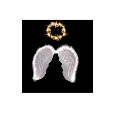 Imagem de Fantasia Asa De Anjo E Aureola Branca Infantil - MC Presentes