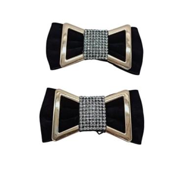 Imagem de Par de Par de Pingentes de Veludo Preto Coreano com Strass para Decoração de Sapatos de Casamento e Noivas para Mulheres Salto Alto