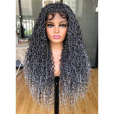 Imagem de Annivia Perucas Deusas Faux Locs para mulheres negras 76,2 cm Full Lace Goddess Bohemia Locs Perucas trançadas com cabelo de bebê Hippie Locs Twist peruca sintética deusa com pontas encaracoladas