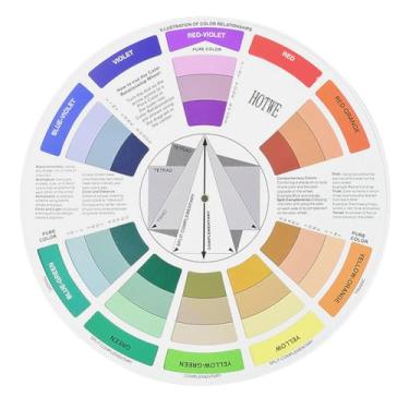 Imagem de HOTWE Roda de guias de mistura de cores, pacote com 2, guia de mistura de pigmentos, livro de paleta de cores para microblading, maquiagem semipermanente, ferramentas de ensino de pintura de arte e