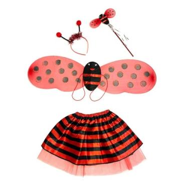 Imagem de simhoa Kit de fantasia de abelha infantil, acessórios para fantasia de aniversário, Vermelho