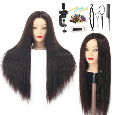 Imagem de Mannequin Head Amyqueen Human Hair 26-28" com braçadeira e ferramentas