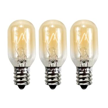 Imagem de Pacote com 3 lâmpadas de forno resistentes ao calor 300'C E12 15 Watt 120V aparelho micro-ondas sobre fogão fogão lâmpada lava lâmpada WE4M305 lâmpada secadora Himalaia Salt Rock Basket Plug in