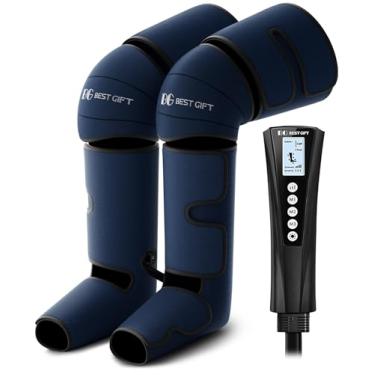 Imagem de Presentes para pai, mãe, homens, mulheres, Natal, dia das mães, dia dos pais, massageador de compressão de ar com calor para pés, pernas, panturrilhas, coxas, joelhos, útil para veias vigorosas,