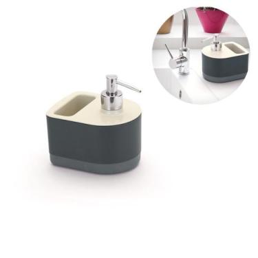 Imagem de Porta Detergente Pia Dispenser Com Porta Bucha Esponja 2 Em 1 Compacto
