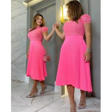 Imagem de Vestido thais pink de manguinha feminina -tamanho g - LOLITA 
