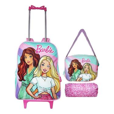Imagem de Kit Mochila Barbie Rodinhas  Lancheira Estojo Infant