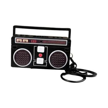 Imagem de Mini Rádio Retro Nostálgico Com Gravador, Chaveiro Vintage Clássico, O