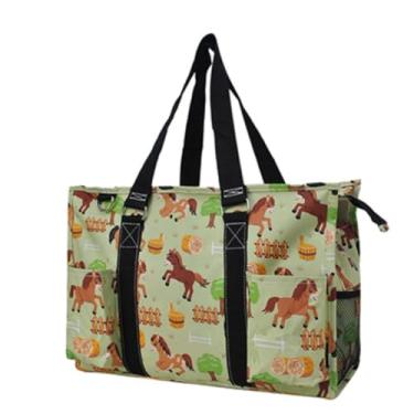 Imagem de NGIL Bolsa utilitária resistente à água, fecho de zíper superior, presentes perfeitos para mulheres trabalhadoras, enfermeiras, bolsa de ginástica, Cavalo de celeiro - preto, Medium, Casual