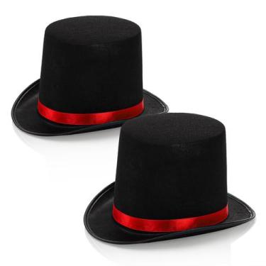Imagem de Pacote com 2 chapéus Pumtus Black Felt com faixa vermelha de 58 cm de 