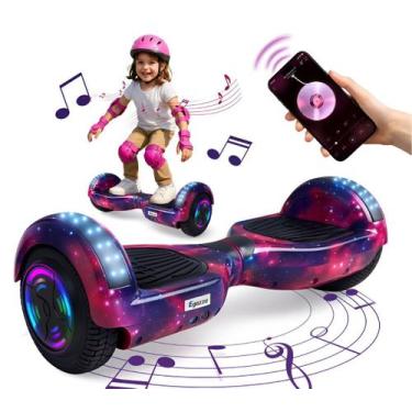 Imagem de Hoverboard Skate Elétrico 6.5 Roxo Rosa Led Bluetooth com bolsa de tra