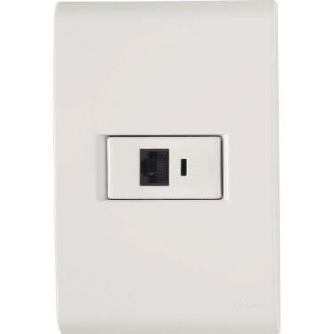 Imagem de Conjunto Liz Branco 4x2 com 1 Tomada para Telefone RJ11 - 57170019 - TRAMONTINA