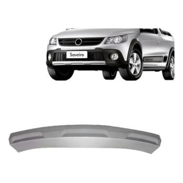 Imagem de Spoiler para-choque dianteiro cinza para reposição Compatível com Saveiro 2010 a 2013 Cross GV peça automotiva proteção frontal acabamento durável carro