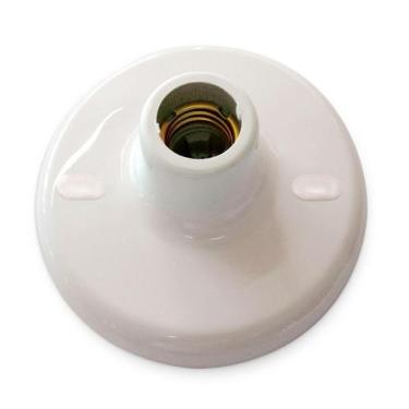 Imagem de Plafon Plástico Redondo Branco com soquete E27 Porcelana - Blumenau Il