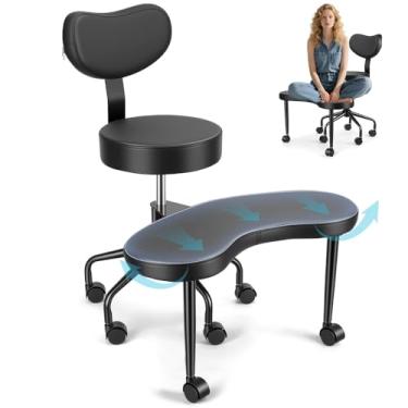 Imagem de Cadeira de Meditação Ergonômica, Cadeira de Escritório Cruzada, Cadeiras de Meditação para Ioga, Altura Ajustável e Rotação de 360° para Meditaçãos, Cadeiras Versátil de Joelhos para Casa e Escritório