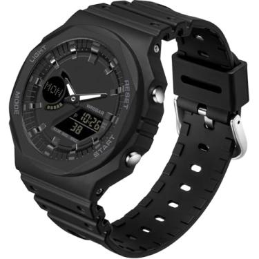 Imagem de findtime Relógios de pulso pretos unissex digitais, para homens, mulheres, à prova d'água, esportivos, eletrônicos, masculinos, Reloj Deportivo para Hombre LED cronômetro, Preto, Casual