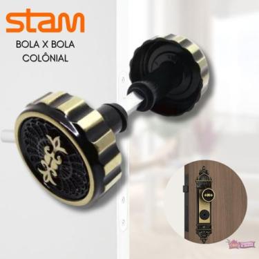 Imagem de Maçaneta Colonial Universal Fechadura Porta Ferro Madeira - Stam
