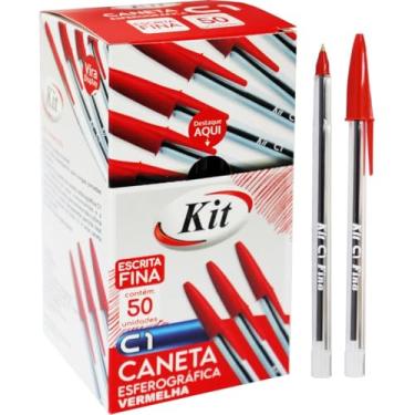 Imagem de Caneta Esferográfica KIT C1 Vermelha 0.7 mm – Ponta Fina, Escrita Suave e Precisa – caixa com 50 unidades.