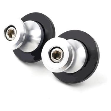 Imagem de BYYINGSUS Carretéis de braço oscilante para motocicleta, suportes deslizantes de parafuso CNC compatível com Ninja ZX6R ZX636 250SL 250 300 400 650 1000SX M8/M10 (8 mm-prata)