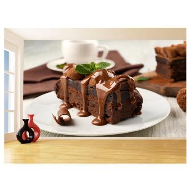 Imagem de Papel De Parede Alimentos Bolo Chocolate Fatia 3,5M Al380