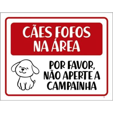 Imagem de Kit 3 Placas Sinalização - Cães Fofos Não Aperte Campainha