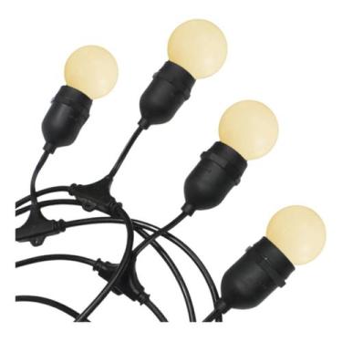 Imagem de Varal De Luz Ip65 5mt Com 10 Soquetes Embuled +10 Lâmpada Led Bolinha 