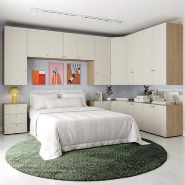 Imagem de Guarda Roupa 13 Módulos 16 Portas 6 Gavetas Frame CabeCasa MadeiraOrig