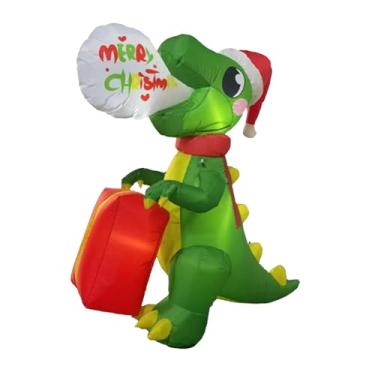 Imagem de Esquirla Decoração inflável de Natal, boneco decorativo de dinossauro inflável, decoração de Natal, adereço para de quintal para, temporada de festas