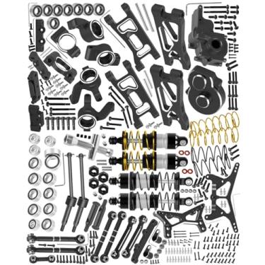 Imagem de RCYouHott RC Upgrades Part for 1/24 1/28 Micro-B/Micro-T 2S 2WD,Suspension Arms/Caster Block/Steering Blocks/Rear Stub Axle Carriers/Mount/RC Shocks/Shock Mounts/Drive Shaft/Links/Gearboxes,Black