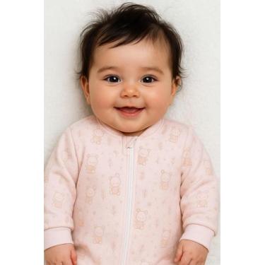 Imagem de Macacão de Soft com Zíper da Gola à Perna Confortável Para Bebê Ursinh