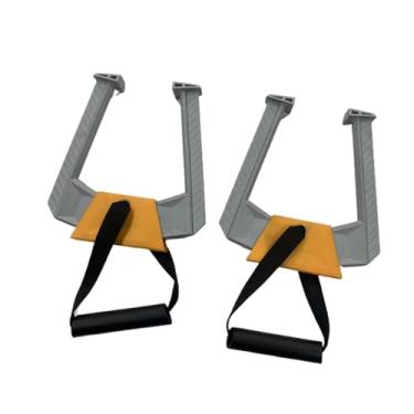 Imagem de YIJU Barra de flexão portátil de 2 peças para batente de porta, equipamento de fitness multifuncional antiderrapante, alças de barra de flexão para hotel, Cinza