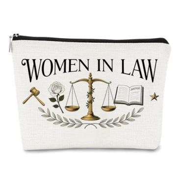 Imagem de JEFBFBWE Bolsa de maquiagem para advogados, presentes de advogado para mulheres, bolsa de presentes de formatura para faculdade de direito, presente de estudante de direito, bolsa cosmética com zíper