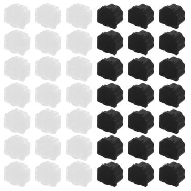 Imagem de PATIKIL Capa antipoeira com porta RJ11, 50 peças, plugue à prova de poeira, protetor de silicone macio RJ11 para interruptor de computador, roteador, placa de interface de rede, preto, transparente