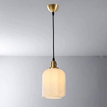 Imagem de YQSLQZZ Lustre de ilha de cozinha vintage japonês, luz pendente de vidro pós-moderno para sala de jantar, iluminação decorativa acima da mesa de jantar, luzes de teto suspensas, luz E27*1, altura